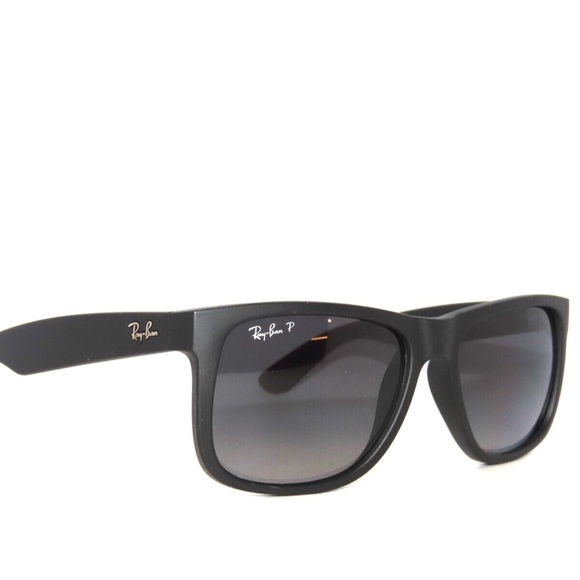 Ray Ban Sunglasses Justin 4165 622/T3 54 Rubber Black Gray Polarized Ray… - Picture 3 of 5